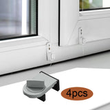 Maxbell 4 Pieces Sliding Window Lock Lock Window Stopper for Bedroom Patio Home Argent