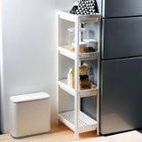 Maxbell Kitchen Storage Rack Fruit and Vegetable Shelf for Living Room Office Pantry White 4 Tier