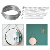 Maxbell Picture Hanging Wire Heavy Duty Picture Hangers for Paintings Artwork Mirror 20m Wire 141PCS