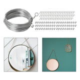 Maxbell Picture Hanging Wire Heavy Duty Picture Hangers for Paintings Artwork Mirror 30m Wire 121PCS