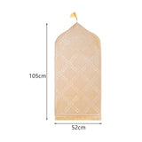 Maxbell Prayer Rug Soft Turkish Portable Muslim Prayer Mat for Adults Men Women Kids Beige
