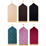 Maxbell Prayer Rug Soft Turkish Portable Muslim Prayer Mat for Adults Men Women Kids Beige