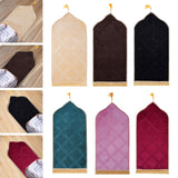 Maxbell Prayer Rug Soft Turkish Portable Muslim Prayer Mat for Adults Men Women Kids Beige