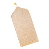 Maxbell Prayer Rug Soft Turkish Portable Muslim Prayer Mat for Adults Men Women Kids Beige