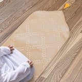 Maxbell Prayer Rug Soft Turkish Portable Muslim Prayer Mat for Adults Men Women Kids Beige