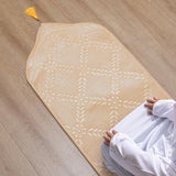 Maxbell Prayer Rug Soft Turkish Portable Muslim Prayer Mat for Adults Men Women Kids Beige
