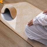 Maxbell Prayer Rug Soft Turkish Portable Muslim Prayer Mat for Adults Men Women Kids Beige