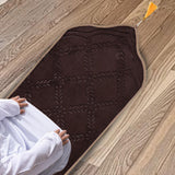 Maxbell Prayer Rug Soft Turkish Portable Muslim Prayer Mat for Adults Men Women Kids Coffee