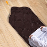 Maxbell Prayer Rug Soft Turkish Portable Muslim Prayer Mat for Adults Men Women Kids Coffee