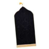 Maxbell Prayer Rug Soft Turkish Portable Muslim Prayer Mat for Adults Men Women Kids Black