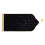 Maxbell Prayer Rug Soft Turkish Portable Muslim Prayer Mat for Adults Men Women Kids Black