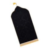 Maxbell Prayer Rug Soft Turkish Portable Muslim Prayer Mat for Adults Men Women Kids Black
