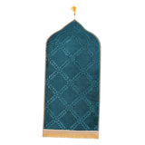 Maxbell Prayer Rug Soft Turkish Portable Muslim Prayer Mat for Adults Men Women Kids Blue