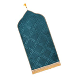 Maxbell Prayer Rug Soft Turkish Portable Muslim Prayer Mat for Adults Men Women Kids Blue