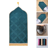 Maxbell Prayer Rug Soft Turkish Portable Muslim Prayer Mat for Adults Men Women Kids Blue