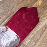 Maxbell Prayer Rug Soft Turkish Portable Muslim Prayer Mat for Adults Men Women Kids Red