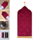 Maxbell Prayer Rug Soft Turkish Portable Muslim Prayer Mat for Adults Men Women Kids Red