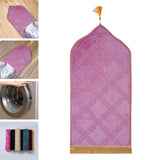 Maxbell Prayer Rug Soft Turkish Portable Muslim Prayer Mat for Adults Men Women Kids Violet