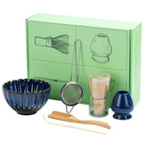 Maxbell 6x Matcha Tea Ceremony Set Traditional Matcha Set for Home Table Living Room Blue