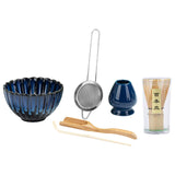 Maxbell 6x Matcha Tea Ceremony Set Traditional Matcha Set for Home Table Living Room Blue