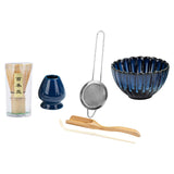 Maxbell 6x Matcha Tea Ceremony Set Traditional Matcha Set for Home Table Living Room Blue