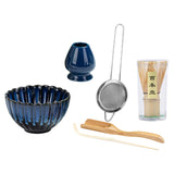 Maxbell 6x Matcha Tea Ceremony Set Traditional Matcha Set for Home Table Living Room Blue
