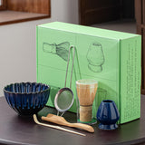 Maxbell 6x Matcha Tea Ceremony Set Traditional Matcha Set for Home Table Living Room Blue