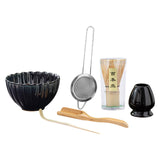 Maxbell 6x Matcha Tea Ceremony Set Traditional Matcha Set for Home Table Living Room Black