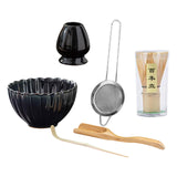 Maxbell 6x Matcha Tea Ceremony Set Traditional Matcha Set for Home Table Living Room Black