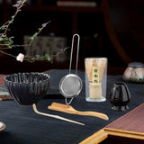 Maxbell 6x Matcha Tea Ceremony Set Traditional Matcha Set for Home Table Living Room Black