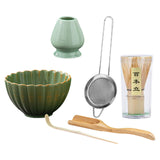 Maxbell 6x Matcha Tea Ceremony Set Traditional Matcha Set for Home Table Living Room Green