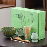 Maxbell 6x Matcha Tea Ceremony Set Traditional Matcha Set for Home Table Living Room Green