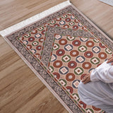 Maxbell Muslim Mat Floor Carpet Blanket Ethnic Style Prayer Mat for Temple Women Men Style C