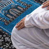Maxbell Prayer Rug Rectangle Unique Portable Islamic Gift for Meditation Travel Kids Blue