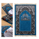 Maxbell Prayer Rug Rectangle Unique Portable Islamic Gift for Meditation Travel Kids Blue