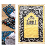 Maxbell Prayer Rug Rectangle Unique Portable Islamic Gift for Meditation Travel Kids Yellow