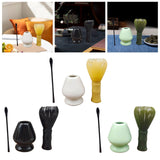 Maxbell 3Pcs Japanese Matcha Whisk Set Tea Bowl for Tea Ceremony Dining Room Bedroom white