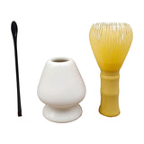 Maxbell 3Pcs Japanese Matcha Whisk Set Tea Bowl for Tea Ceremony Dining Room Bedroom white