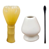 Maxbell 3Pcs Japanese Matcha Whisk Set Tea Bowl for Tea Ceremony Dining Room Bedroom white