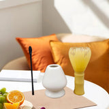 Maxbell 3Pcs Japanese Matcha Whisk Set Tea Bowl for Tea Ceremony Dining Room Bedroom white