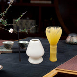 Maxbell 3Pcs Japanese Matcha Whisk Set Tea Bowl for Tea Ceremony Dining Room Bedroom white