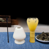 Maxbell 3Pcs Japanese Matcha Whisk Set Tea Bowl for Tea Ceremony Dining Room Bedroom white