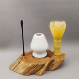 Maxbell 3Pcs Japanese Matcha Whisk Set Tea Bowl for Tea Ceremony Dining Room Bedroom white