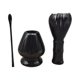Maxbell 3Pcs Japanese Matcha Whisk Set Tea Bowl for Tea Ceremony Dining Room Bedroom black