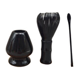 Maxbell 3Pcs Japanese Matcha Whisk Set Tea Bowl for Tea Ceremony Dining Room Bedroom black