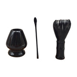 Maxbell 3Pcs Japanese Matcha Whisk Set Tea Bowl for Tea Ceremony Dining Room Bedroom black