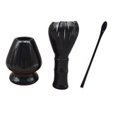 Maxbell 3Pcs Japanese Matcha Whisk Set Tea Bowl for Tea Ceremony Dining Room Bedroom black