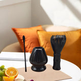 Maxbell 3Pcs Japanese Matcha Whisk Set Tea Bowl for Tea Ceremony Dining Room Bedroom black