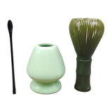 Maxbell 3Pcs Japanese Matcha Whisk Set Tea Bowl for Tea Ceremony Dining Room Bedroom green