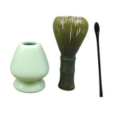 Maxbell 3Pcs Japanese Matcha Whisk Set Tea Bowl for Tea Ceremony Dining Room Bedroom green
